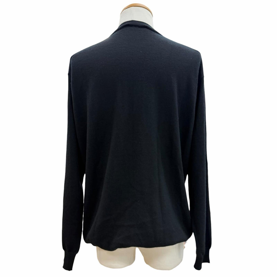 Great PRADA sweater UMB678 S000 134D black cashmere mens 48
