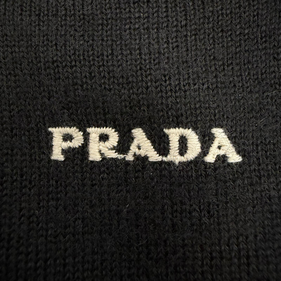 Great PRADA sweater UMB678 S000 134D black cashmere mens 48