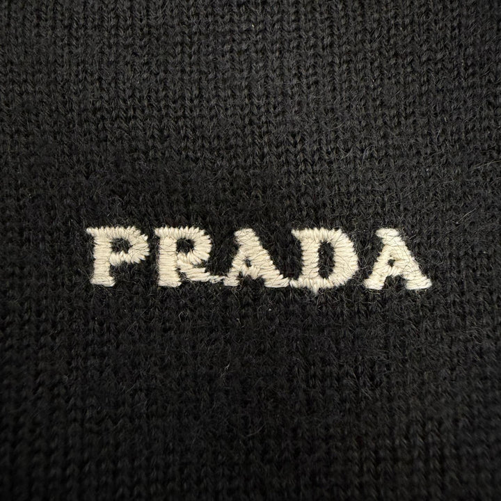 Great PRADA sweater UMB678 S000 134D black cashmere mens 48