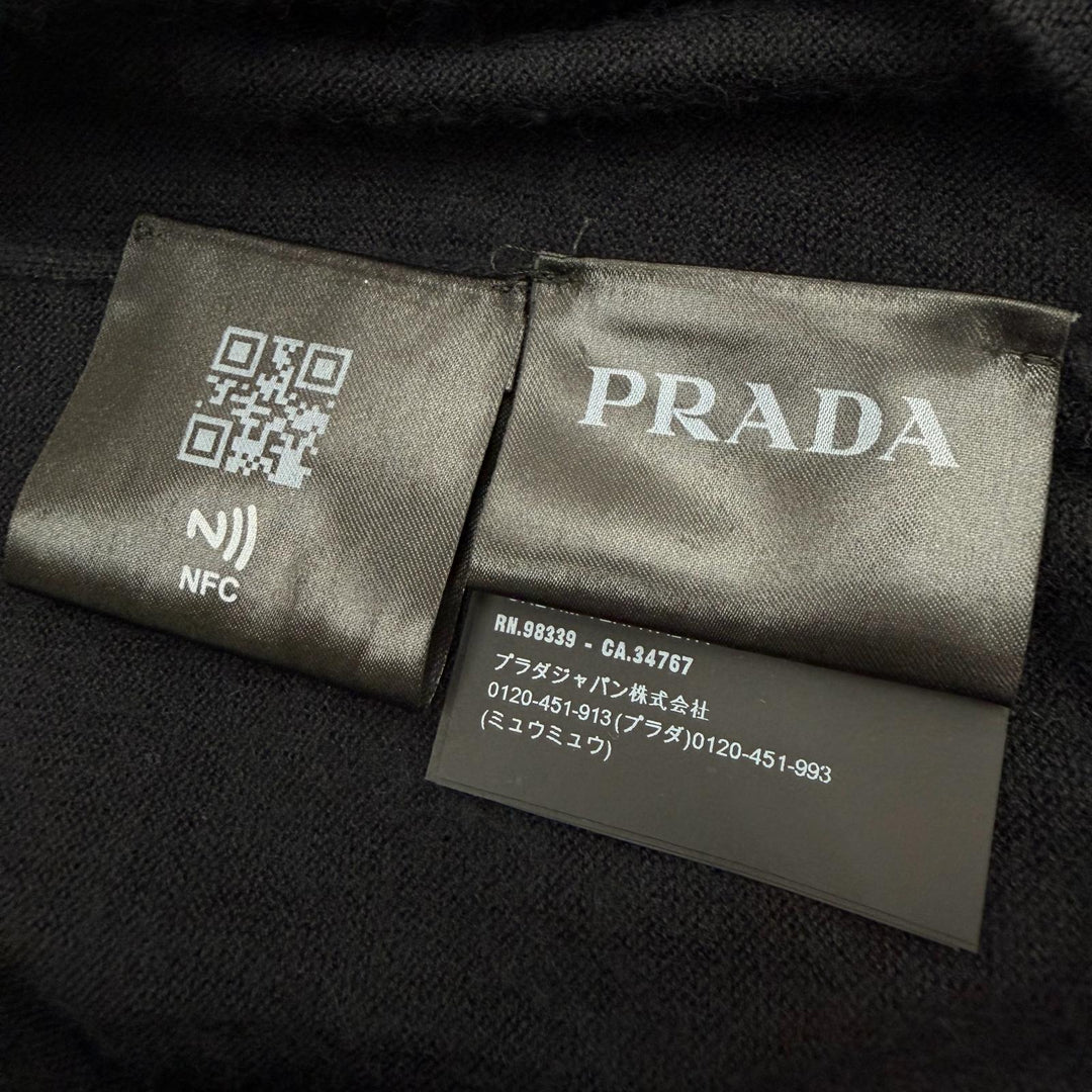 Great PRADA sweater UMB678 S000 134D black cashmere mens 48