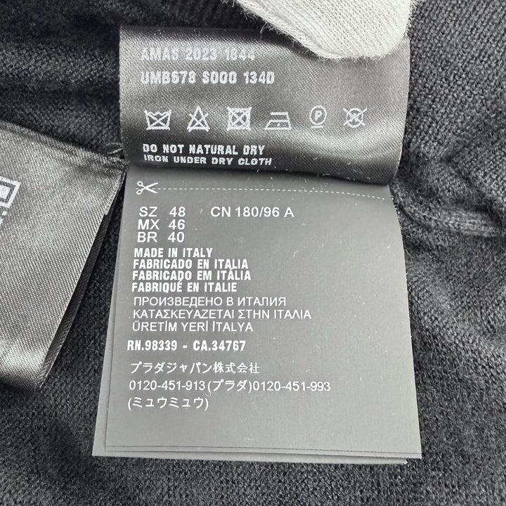 Great PRADA sweater UMB678 S000 134D black cashmere mens 48