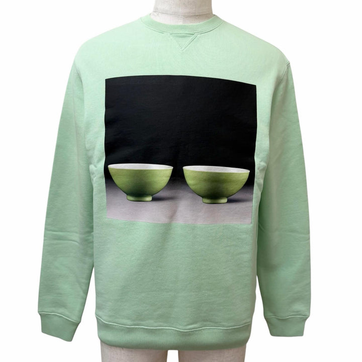 Discounted Great LOEWE sweat Photo print Pastel green cotton mens XS H800Y24X10