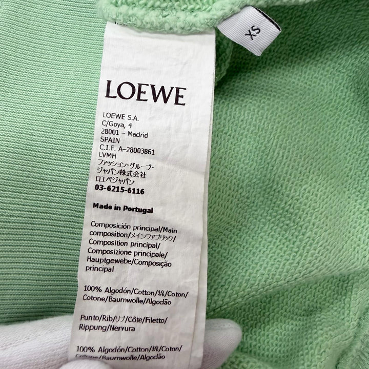 Discounted Great LOEWE sweat Photo print Pastel green cotton mens XS H800Y24X10
