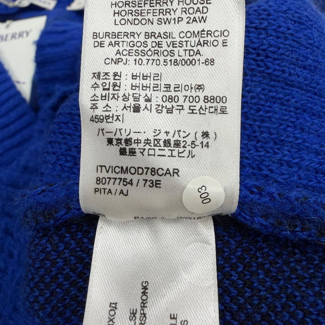 Pristine BURBERRY cardigan Argyle Check blue wool mens M 8077754