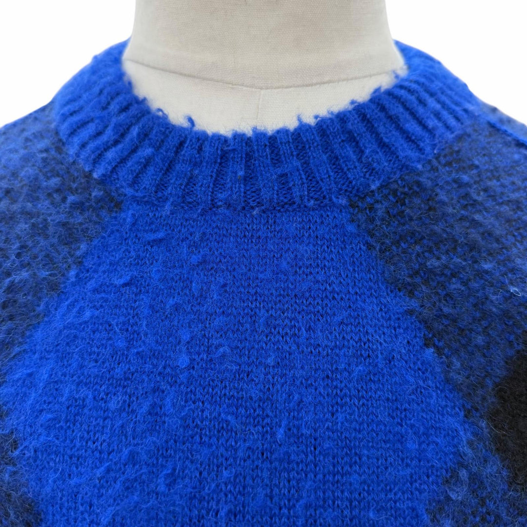 Pristine BURBERRY sweater Argyle Check EKD blue wool mens S 8078750