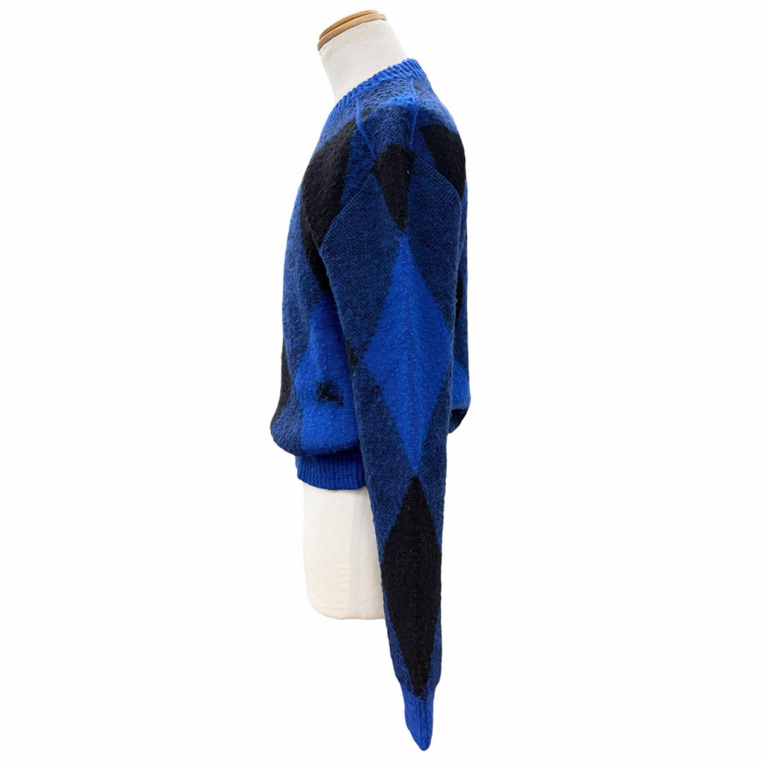 Pristine BURBERRY sweater Argyle Check EKD blue wool mens S 8078750