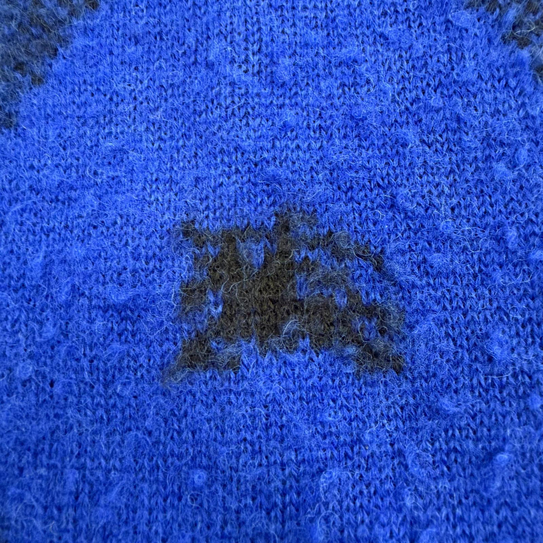 Pristine BURBERRY sweater Argyle Check EKD blue wool mens S 8078750