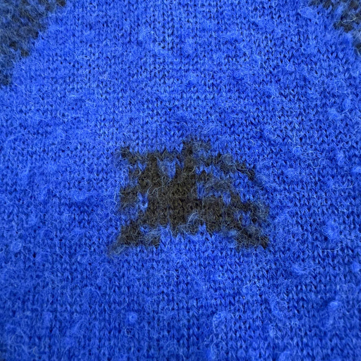 Pristine BURBERRY sweater Argyle Check EKD blue wool mens S 8078750