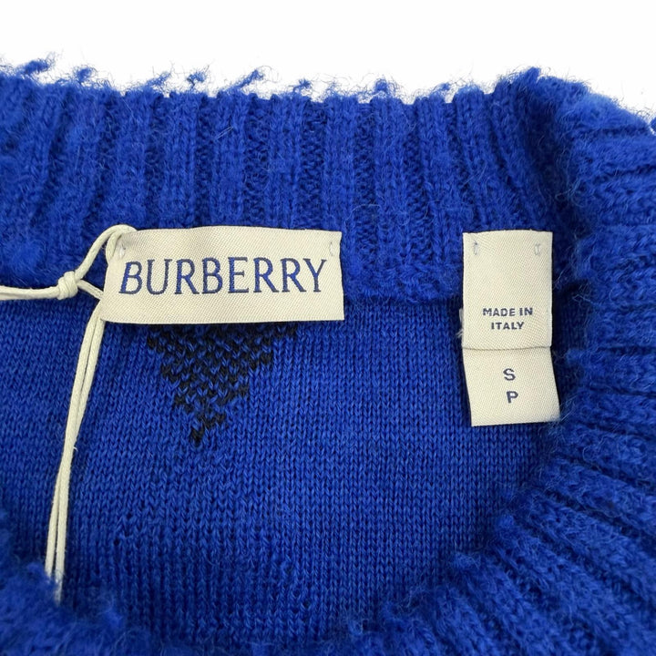 Pristine BURBERRY sweater Argyle Check EKD blue wool mens S 8078750