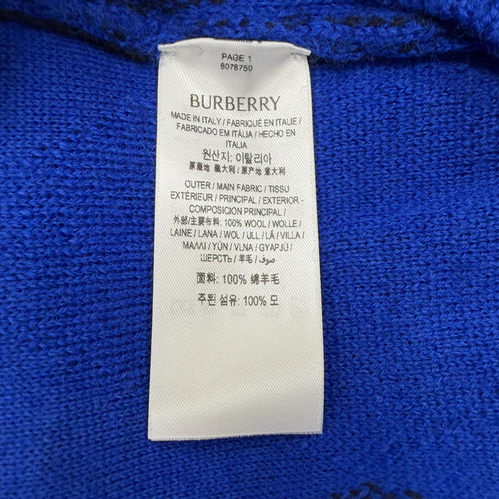 Pristine BURBERRY sweater Argyle Check EKD blue wool mens S 8078750