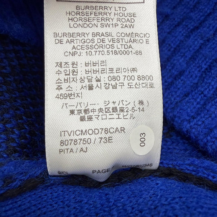 Pristine BURBERRY sweater Argyle Check EKD blue wool mens S 8078750