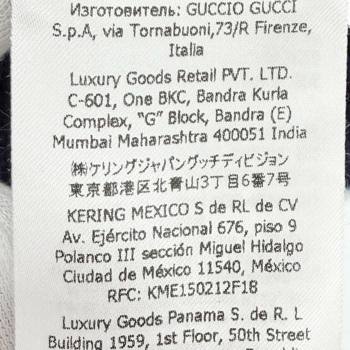 Excellent GUCCI knit sweater with horsebit detail Navy cashmere S 628389