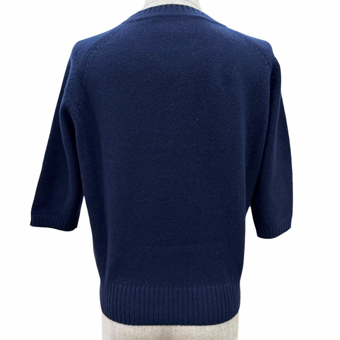 Excellent GUCCI knit sweater with horsebit detail Navy cashmere S 628389