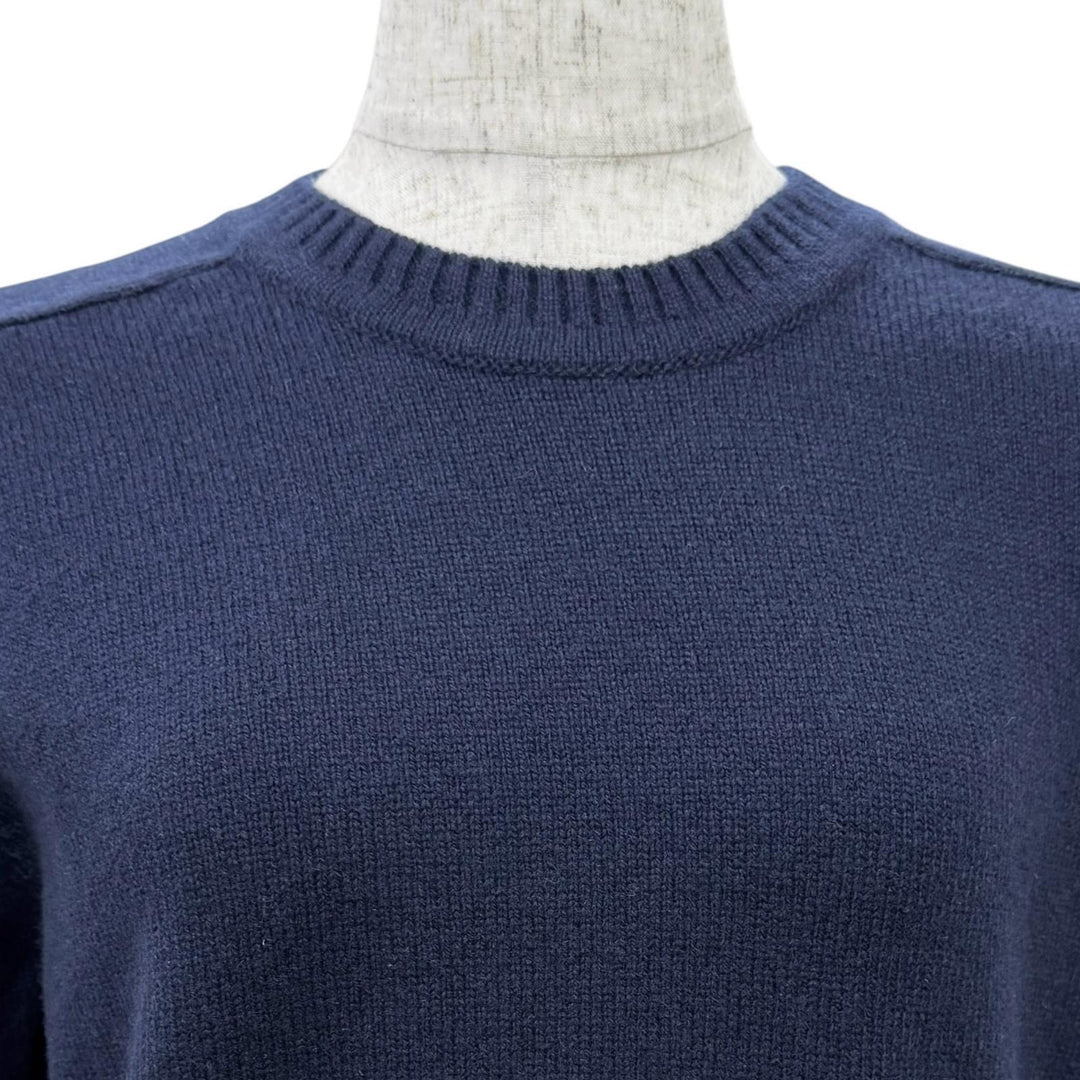 Excellent GUCCI knit sweater with horsebit detail Navy cashmere S 628389