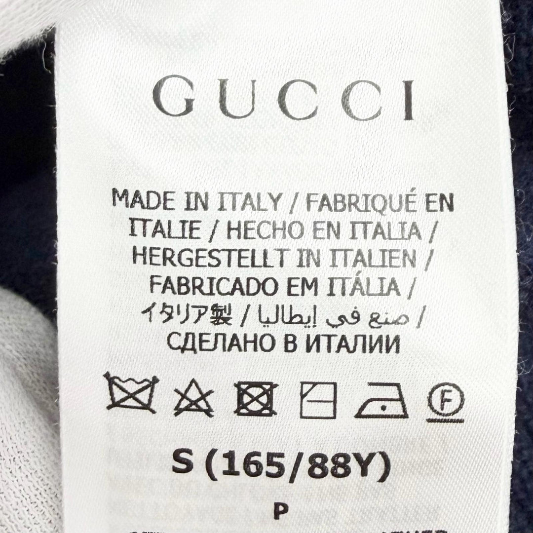 Excellent GUCCI knit sweater with horsebit detail Navy cashmere S 628389
