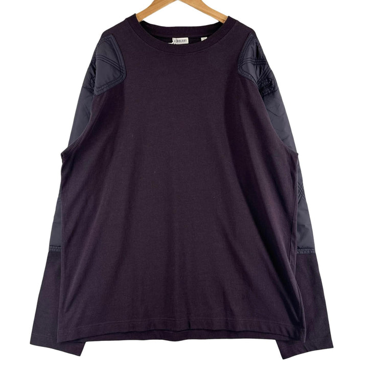 Pristine BURBERRY sweat Logo embroidery, purple cotton mens L 8077530