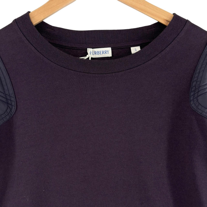 Pristine BURBERRY sweat Logo embroidery, purple cotton mens L 8077530