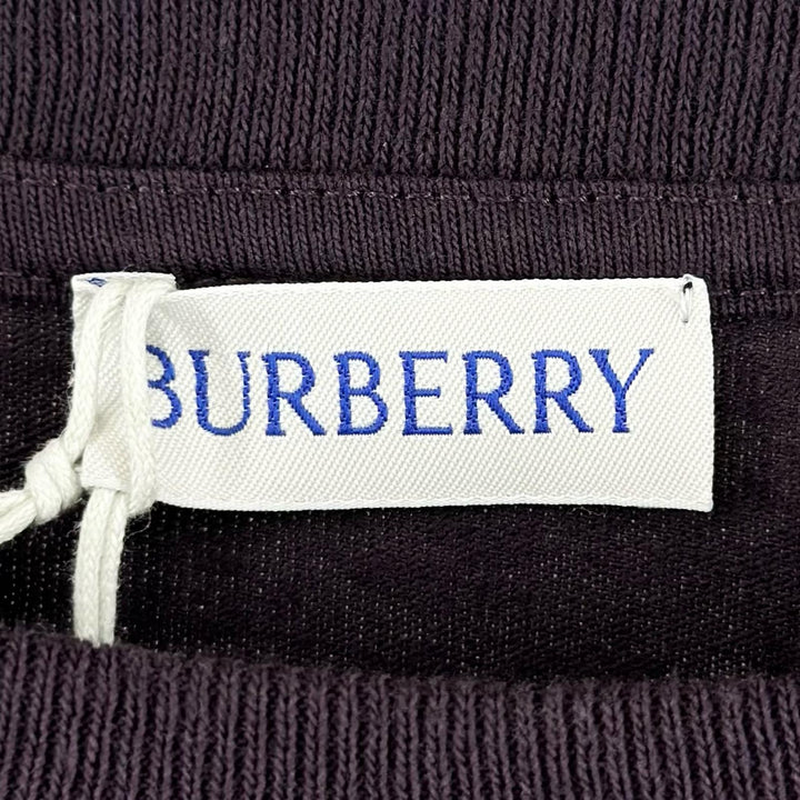 Pristine BURBERRY sweat Logo embroidery, purple cotton mens L 8077530