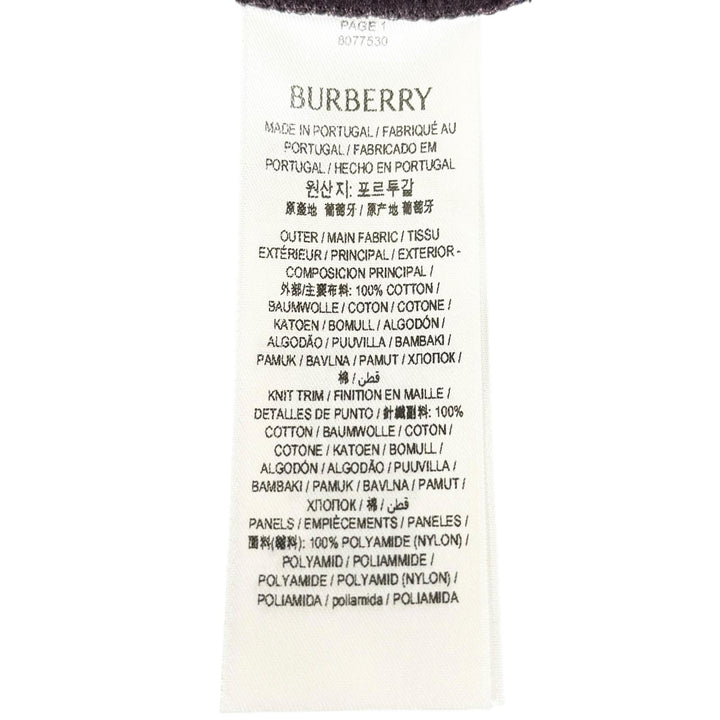 Pristine BURBERRY sweat Logo embroidery, purple cotton mens L 8077530