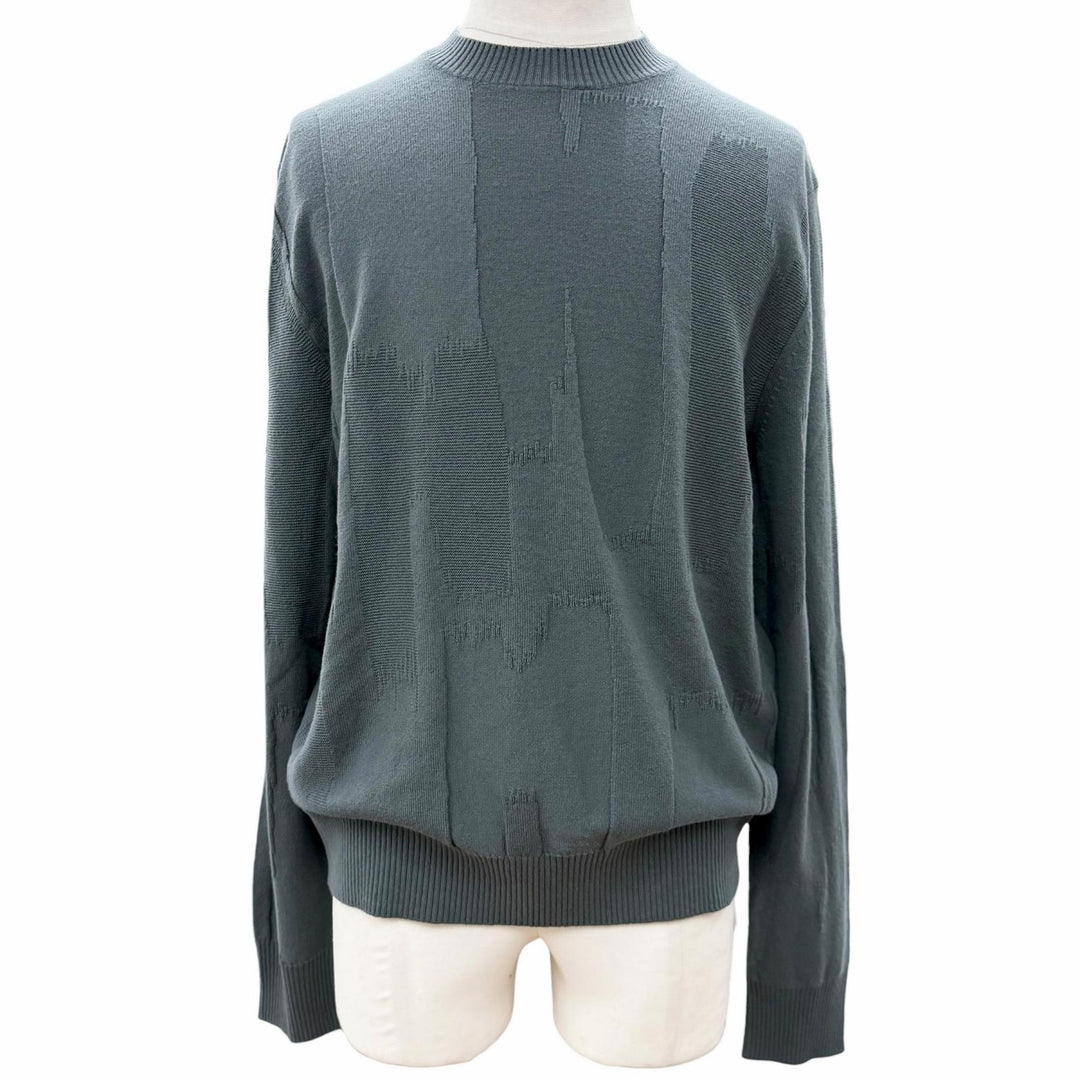 Pristine HERMES sweater crew neck pullover knit khaki cashmere mens S