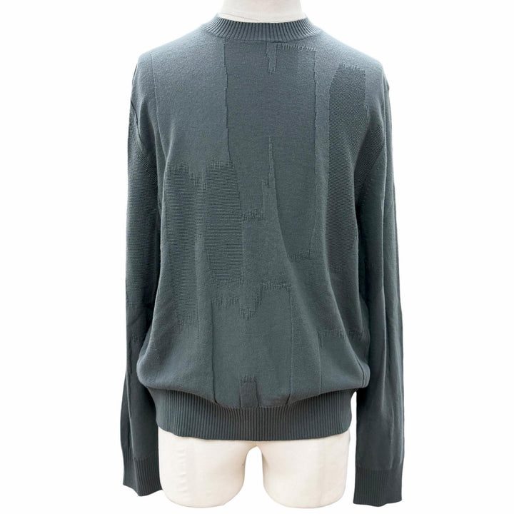 Pristine HERMES sweater crew neck pullover knit khaki cashmere mens S