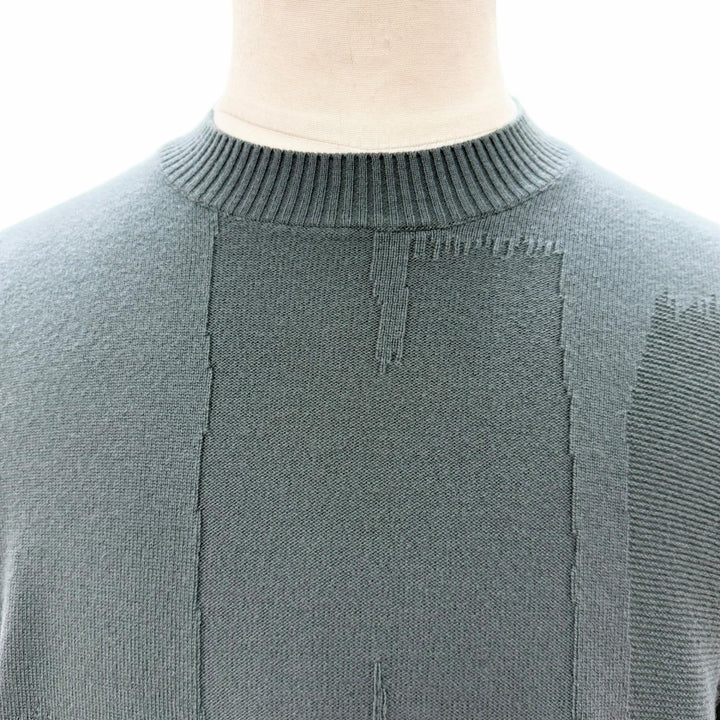 Pristine HERMES sweater crew neck pullover knit khaki cashmere mens S