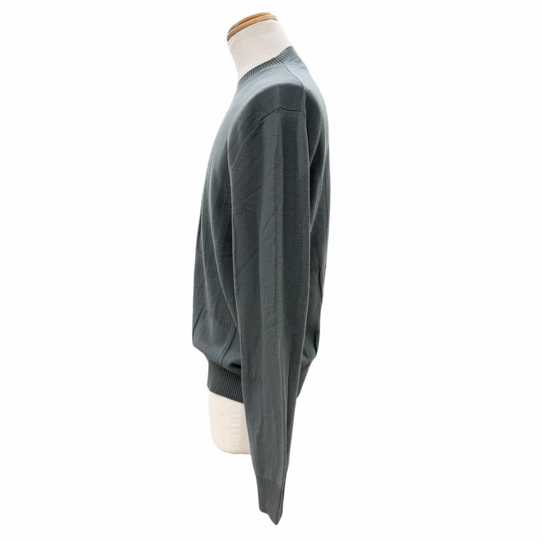 Pristine HERMES sweater crew neck pullover knit khaki cashmere mens S