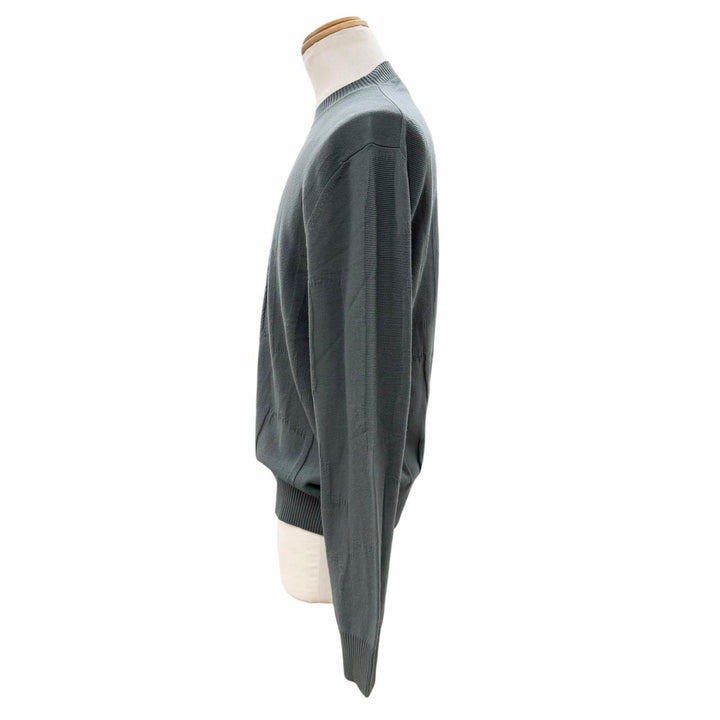 Pristine HERMES sweater crew neck pullover knit khaki cashmere mens S