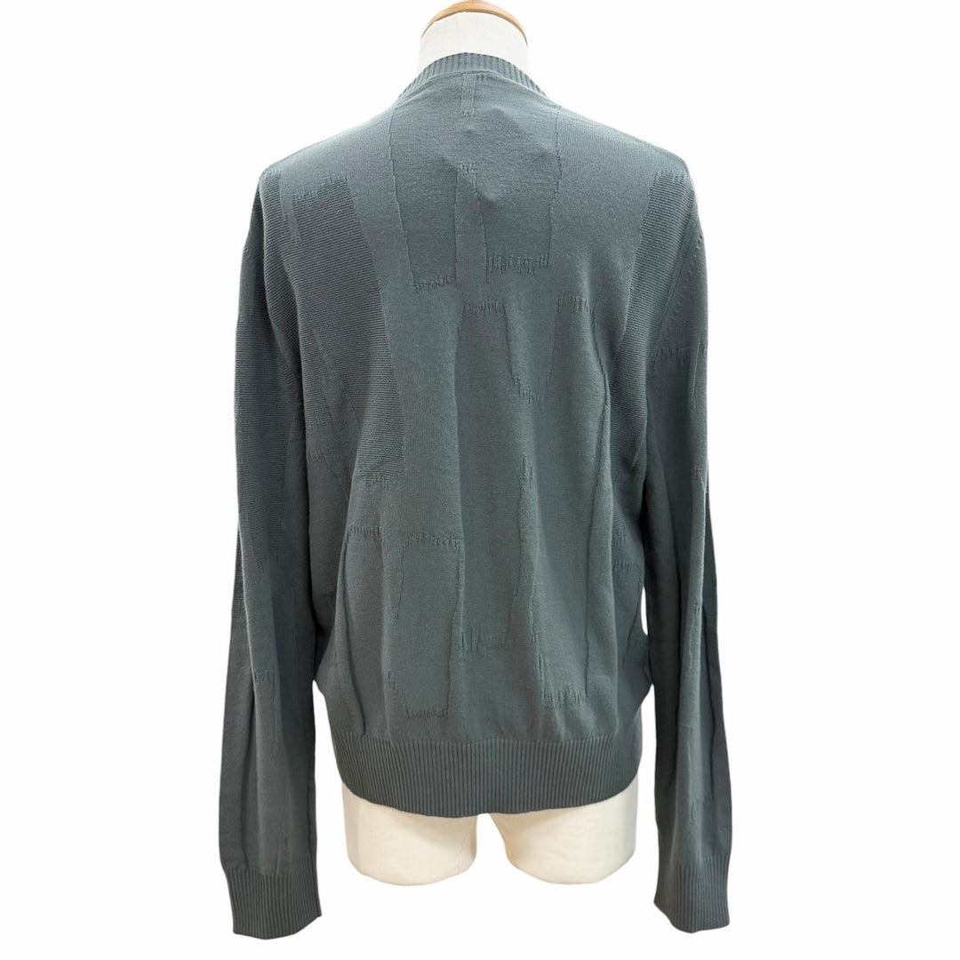 Pristine HERMES sweater crew neck pullover knit khaki cashmere mens S