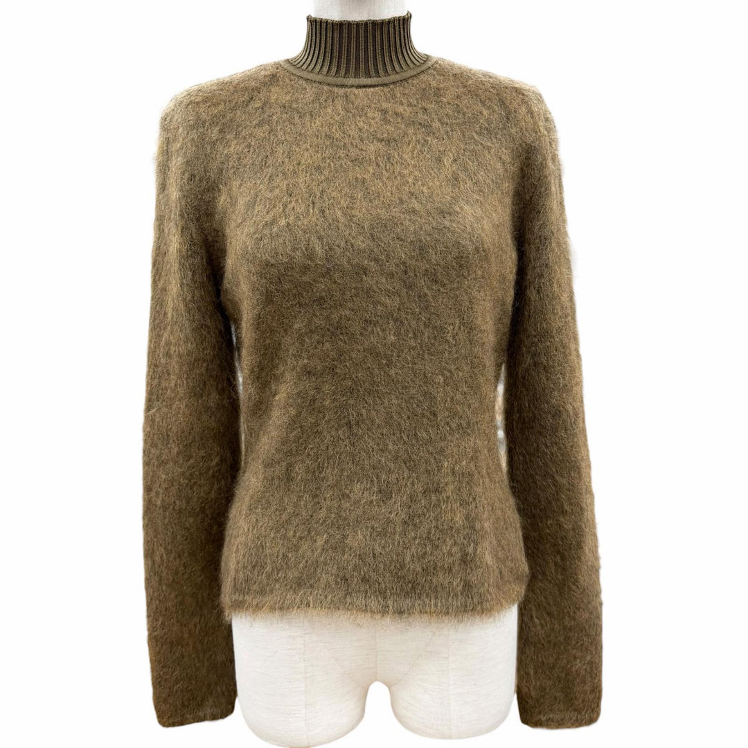 Pristine HERMES knit Jaggy Brown Virgin wool Women 40 2H2633DG