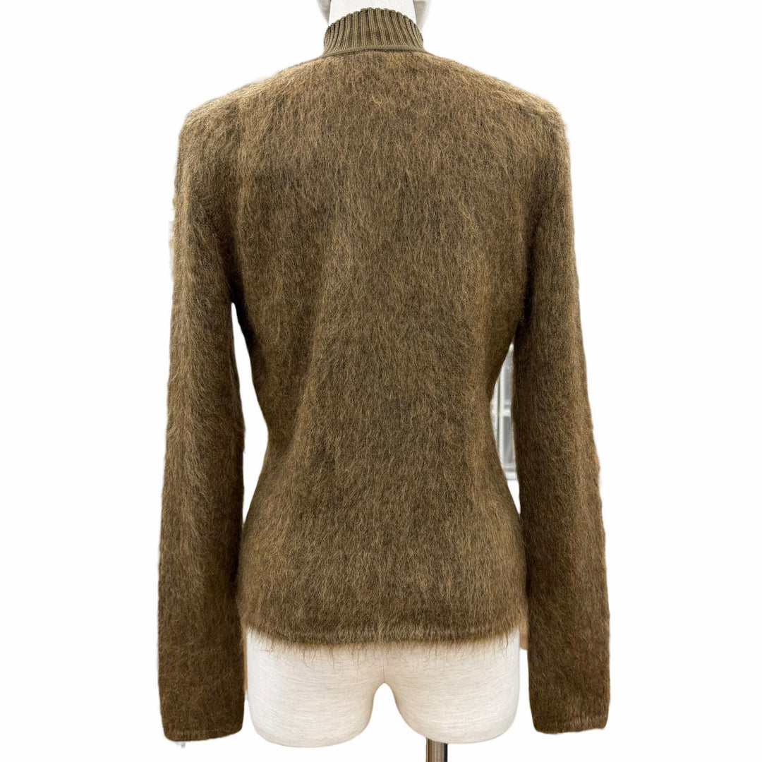 Pristine HERMES knit Jaggy Brown Virgin wool Women 40 2H2633DG