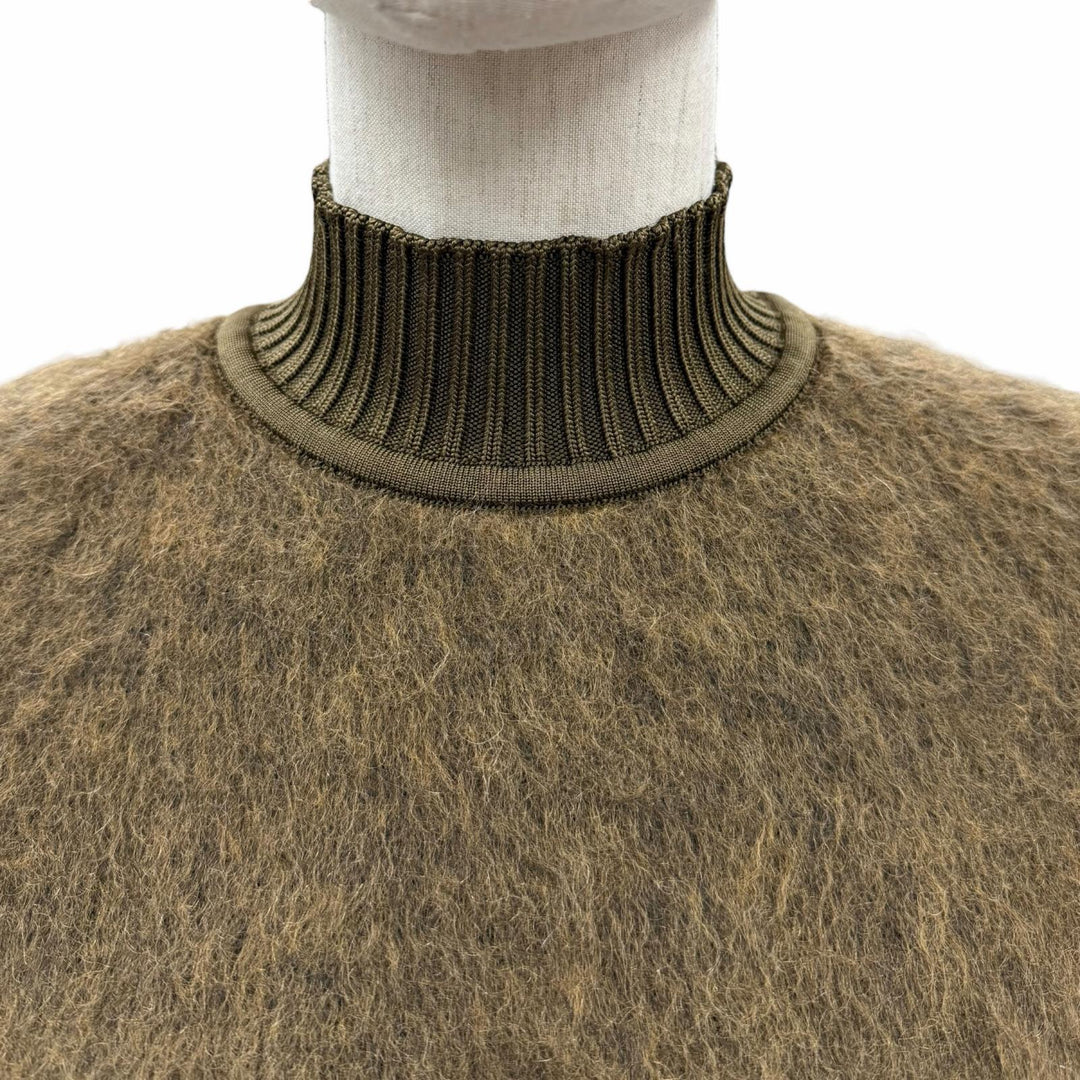 Pristine HERMES knit Jaggy Brown Virgin wool Women 40 2H2633DG