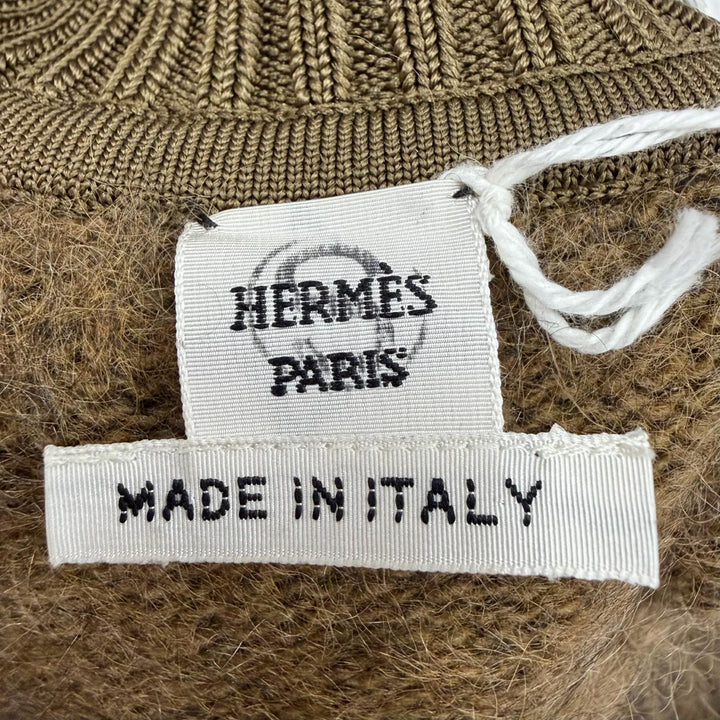 Pristine HERMES knit Jaggy Brown Virgin wool Women 40 2H2633DG