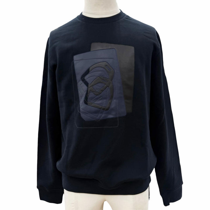 Pristine HERMES sweat ETRIERS DECALES Dark navy cotton mens S