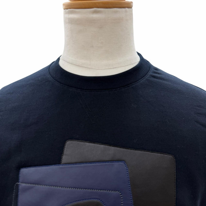 Pristine HERMES sweat ETRIERS DECALES Dark navy cotton mens S