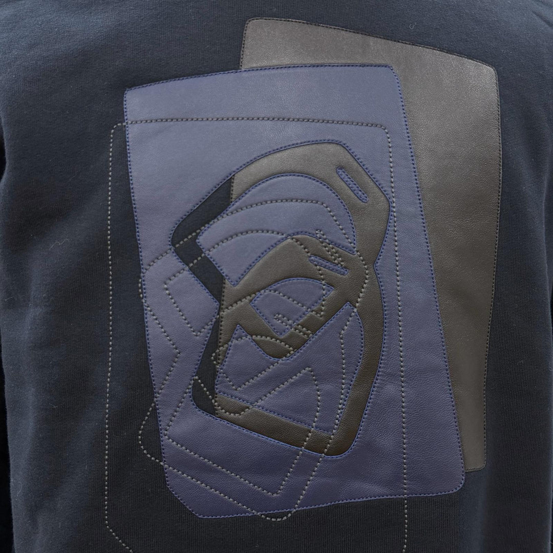Pristine HERMES sweat ETRIERS DECALES Dark navy cotton mens S
