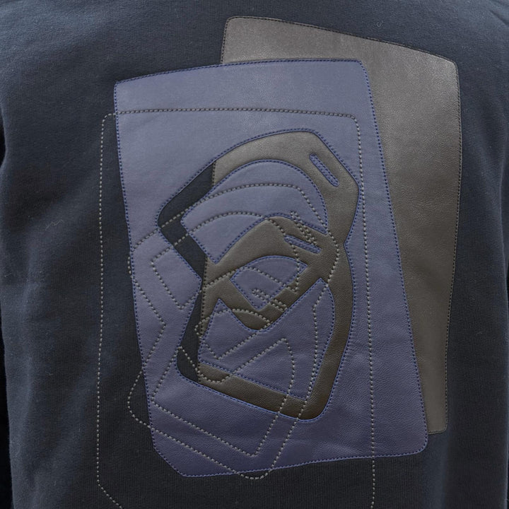 Pristine HERMES sweat ETRIERS DECALES Dark navy cotton mens S