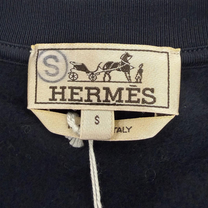 Pristine HERMES sweat ETRIERS DECALES Dark navy cotton mens S