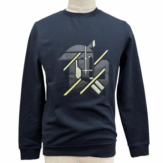 Pristine HERMES sweat Chevaux en Symetrie Lamb Leather Patch