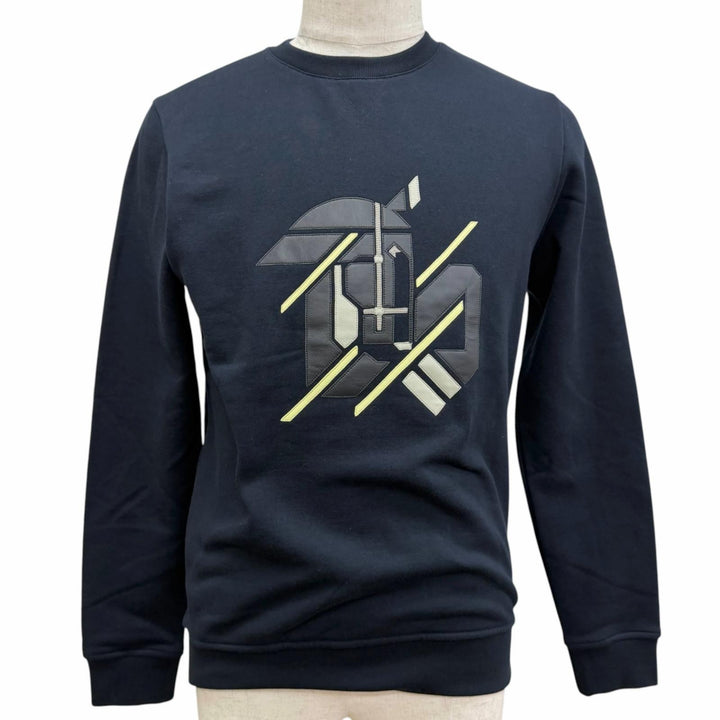 Pristine HERMES sweat Chevaux en Symetrie Lamb Leather Patch