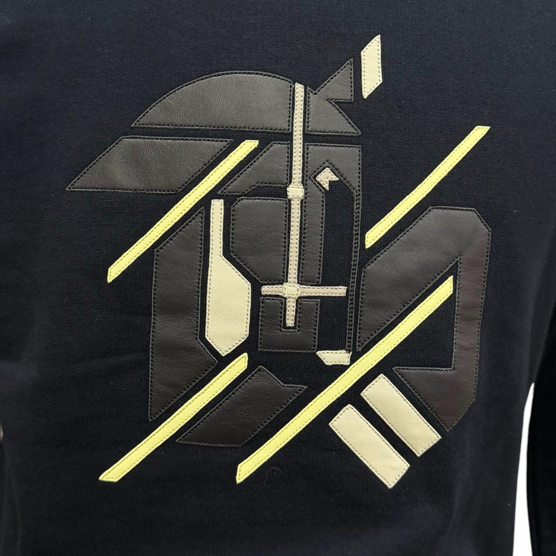 Pristine HERMES sweat Chevaux en Symetrie Lamb Leather Patch