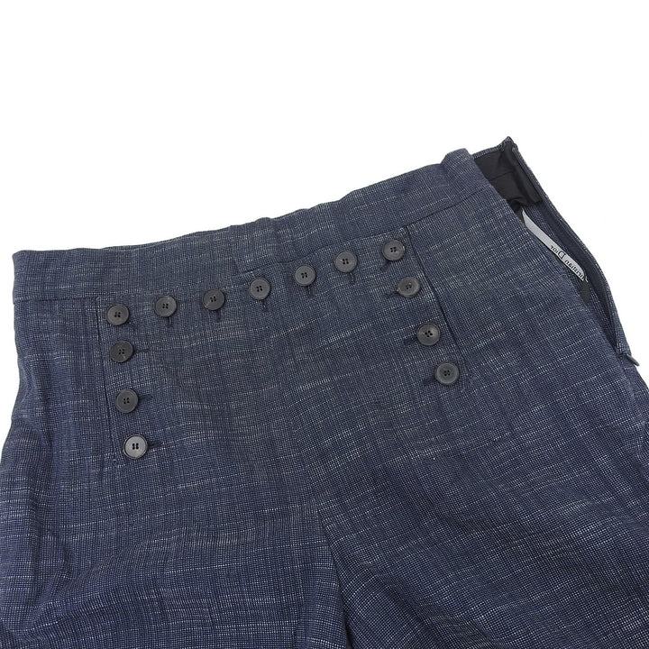 Excellent Christian Dior Pants Sailor Front Wide Pants Navy Women 42 121P50S3360
