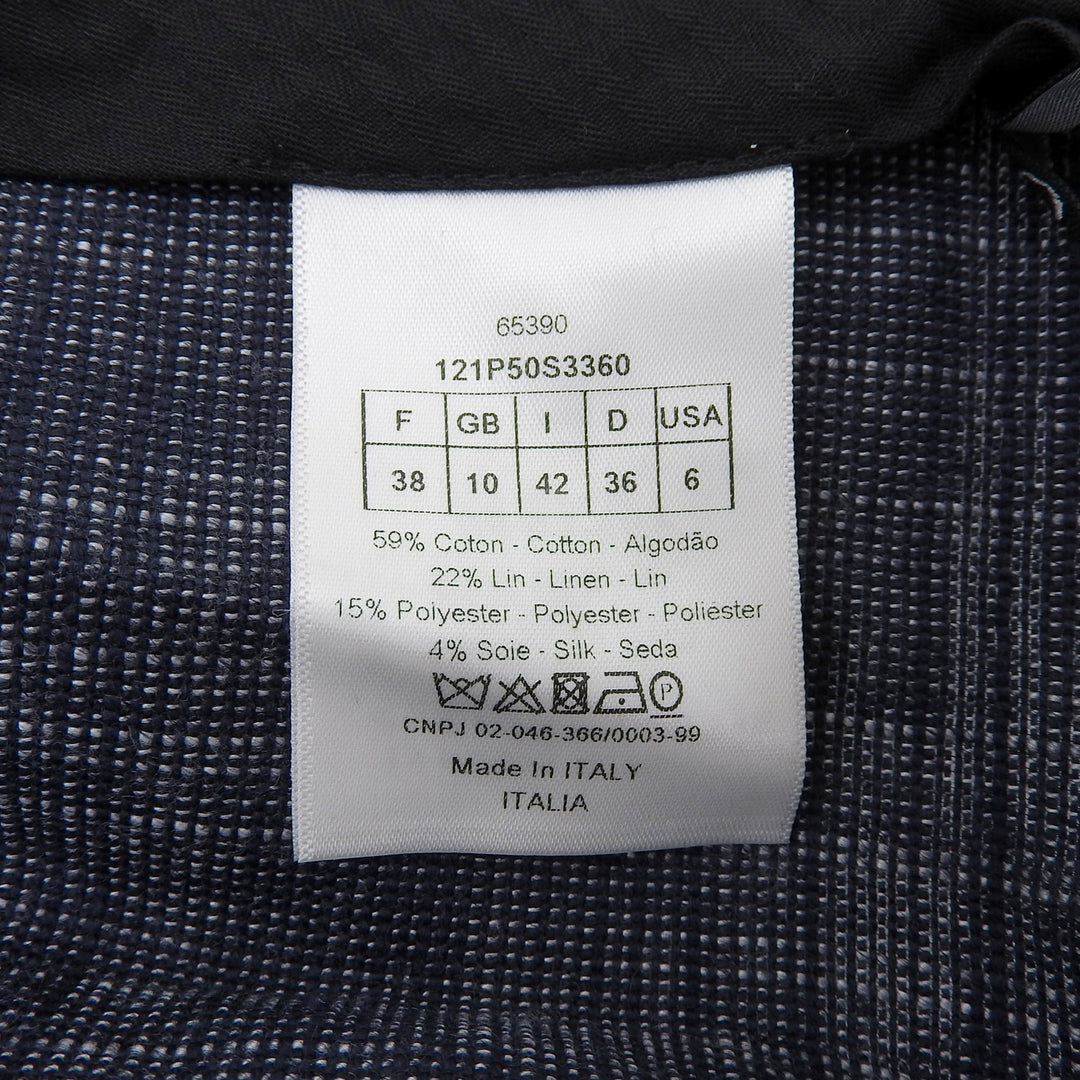 Excellent Christian Dior Pants Sailor Front Wide Pants Navy Women 42 121P50S3360