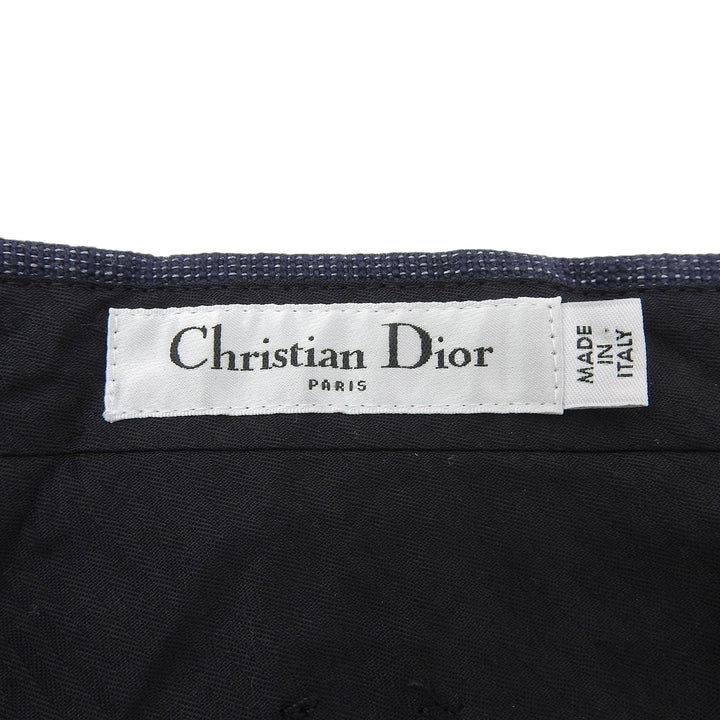 Excellent Christian Dior Pants Sailor Front Wide Pants Navy Women 42 121P50S3360