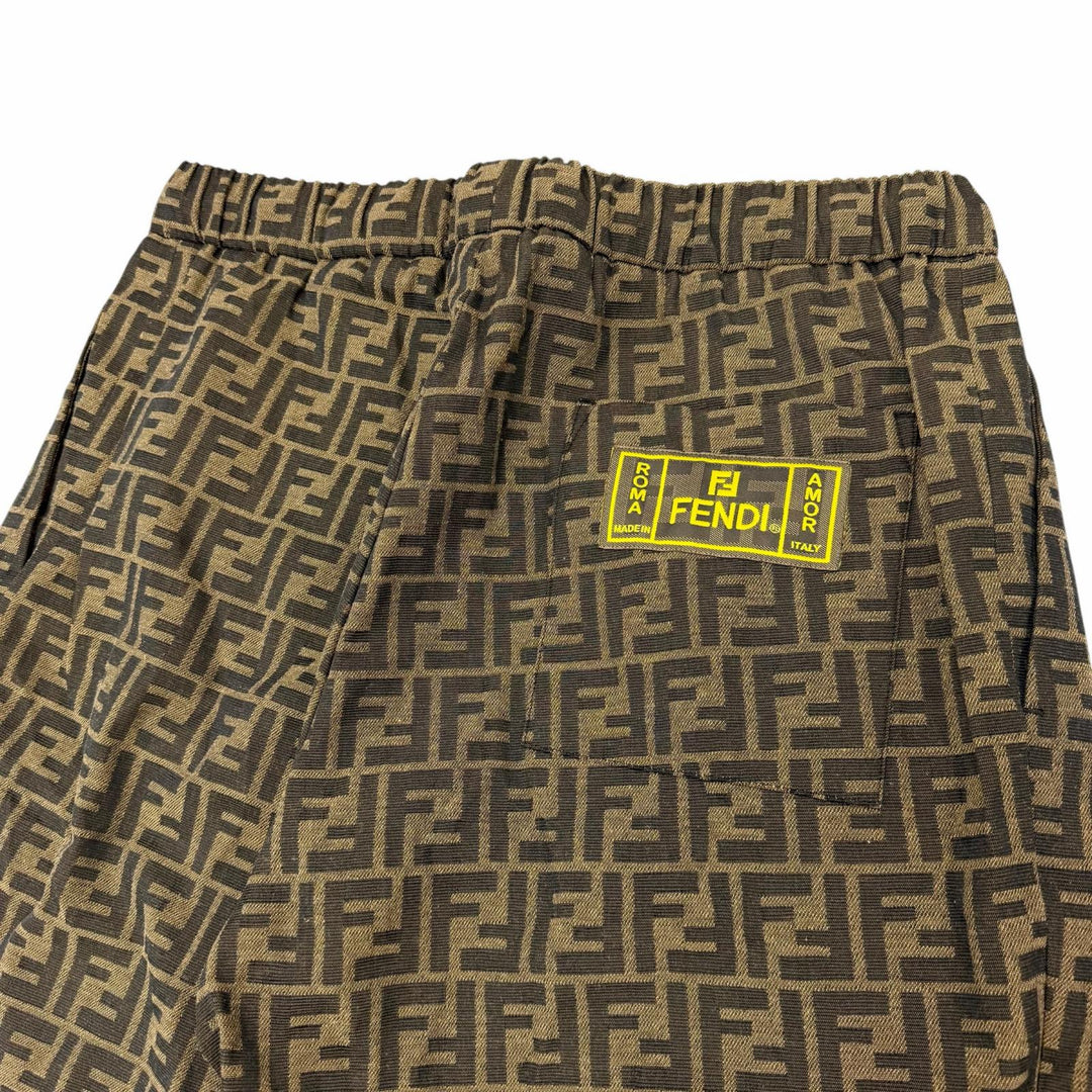 Pristine FENDI Pants FF logo CG Brown polyester mens 50 FB0479