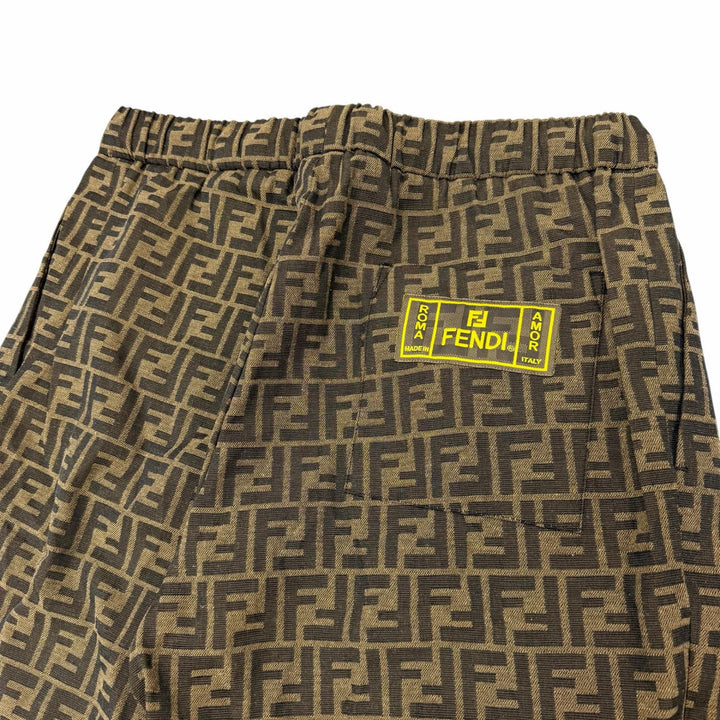 Pristine FENDI Pants FF logo CG Brown polyester mens 50 FB0479