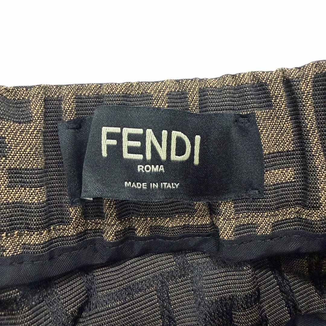 Pristine FENDI Pants FF logo CG Brown polyester mens 50 FB0479