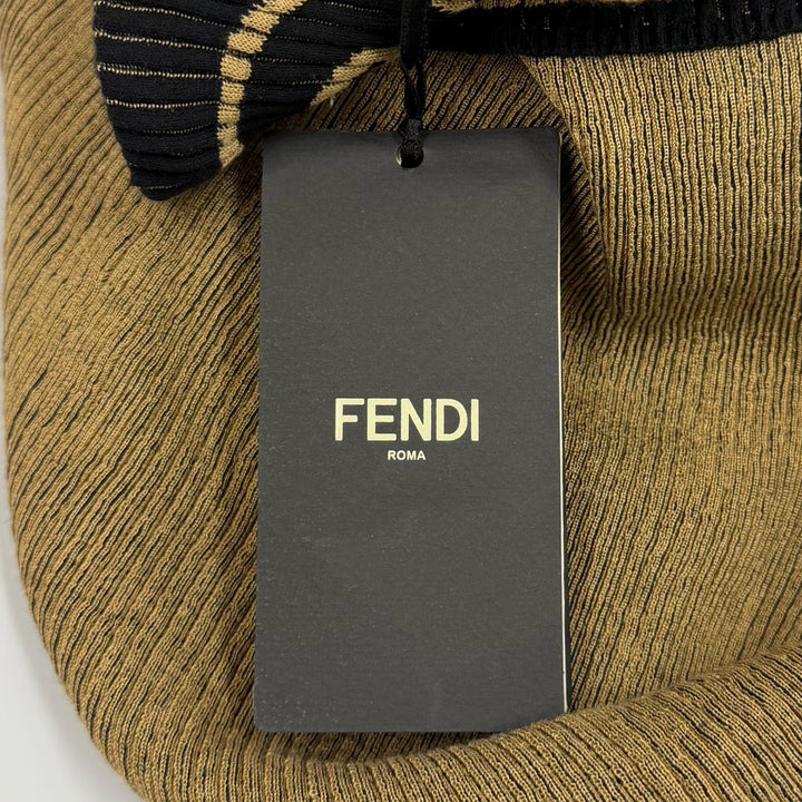 Excellent FENDI one piece Frilled cuffs, high neck, long knit Rayon 38 FZD782