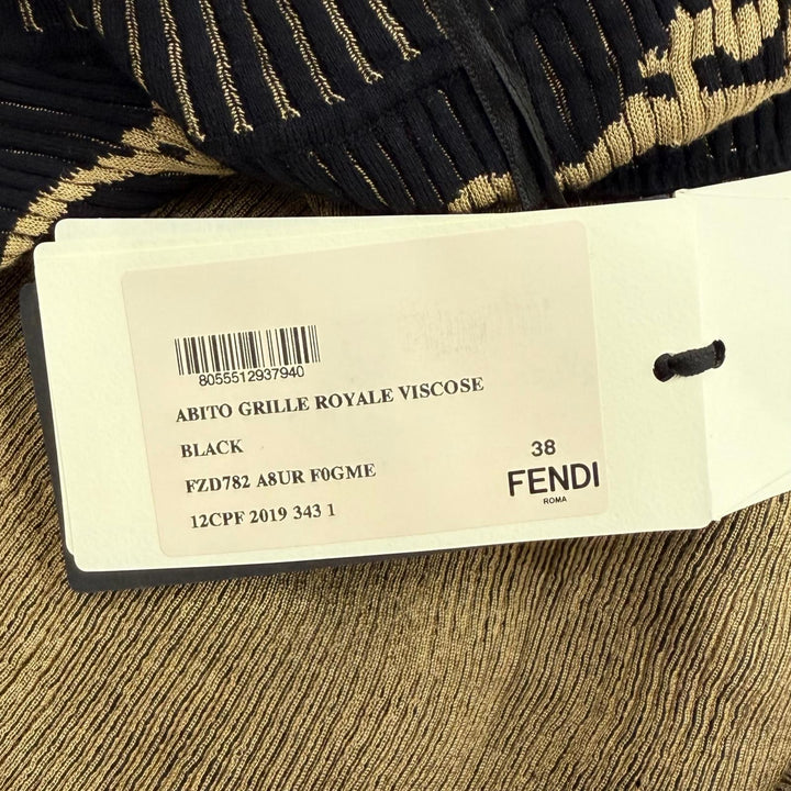 Excellent FENDI one piece Frilled cuffs, high neck, long knit Rayon 38 FZD782