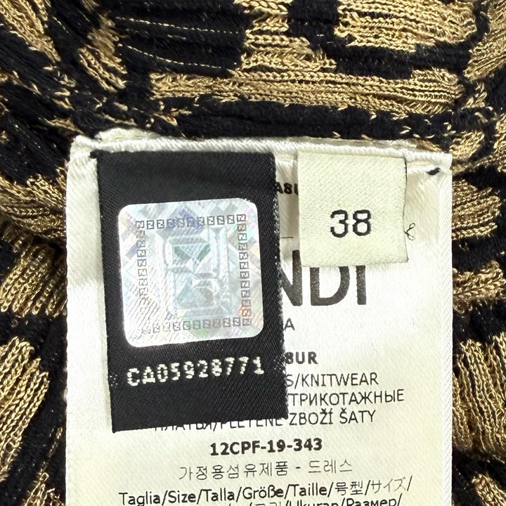 Excellent FENDI one piece Frilled cuffs, high neck, long knit Rayon 38 FZD782